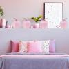 Winlyn 4 Pcs Harvest White Artificial Pumpkin 6.7″ Decorative Pumpkins Faux Foam Pumpkins Fall Pumpkins Decor Fall Autumn Thanksgiving Halloween Wedding Holiday Mantel Tabletop Centerpiece DIY Crafts(Pink)