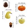 Winlyn 46 Pcs Assorted Small Artificial Pumpkins and Gourds with Acorns Pinecones Maple Leaves Fall Harvest Decor Set for Autumn Party Table Centerpiece Thanksgiving Halloween Wreaths Vase Bowl Filler