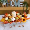 Winlyn 46 Pcs Assorted Small Artificial Pumpkins and Gourds with Acorns Pinecones Maple Leaves Fall Harvest Decor Set for Autumn Party Table Centerpiece Thanksgiving Halloween Wreaths Vase Bowl Filler