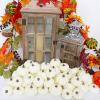 Winlyn 48 Pcs Fall Rustic White Artificial Pumpkins Small Harvest Baby Boo Foam Pumpkins Decorative Pumpkins for Farmhouse Wedding Halloween Thanksgiving Tiered Tray Tabletop Display DIY Projects