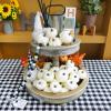 Winlyn 48 Pcs Fall Rustic White Artificial Pumpkins Small Harvest Baby Boo Foam Pumpkins Decorative Pumpkins for Farmhouse Wedding Halloween Thanksgiving Tiered Tray Tabletop Display DIY Projects