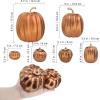 Winlyn 7 Pcs Assorted Sizes Fall Artificial Peach Pink Pumpkins Harvest Faux Foam Light Pink Pumpkins for Fall Autumn Season Halloween Thanksgiving Harvest Festive Tabletop Decoration(Bronze)