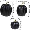 Winlyn 7 Pcs Assorted Sizes Fall Artificial Peach Pink Pumpkins Harvest Faux Foam Light Pink Pumpkins for Fall Autumn Season Halloween Thanksgiving Harvest Festive Tabletop Decoration(Black)