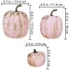 Winlyn 7 Pcs Assorted Sizes Fall Artificial Peach Pink Pumpkins Harvest Faux Foam Light Pink Pumpkins for Fall Autumn Season Halloween Thanksgiving Harvest Festive Tabletop Decoration(Gold Brush Pink)