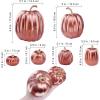 Winlyn 7 Pcs Assorted Sizes Fall Artificial Peach Pink Pumpkins Harvest Faux Foam Light Pink Pumpkins for Fall Autumn Season Halloween Thanksgiving Harvest Festive Tabletop Decoration(Rose Gold)