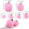 Winlyn 7 Pcs Assorted Sizes Fall Artificial Peach Pink Pumpkins Harvest Faux Foam Light Pink Pumpkins for Fall Autumn Season Halloween Thanksgiving Harvest Festive Tabletop Decoration(Pink)