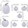 Winlyn 7 Pcs Assorted Sizes Fall Artificial Peach Pink Pumpkins Harvest Faux Foam Light Pink Pumpkins for Fall Autumn Season Halloween Thanksgiving Harvest Festive Tabletop Decoration(White)