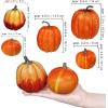 Winlyn 7 Pcs Assorted Sizes Fall Artificial Peach Pink Pumpkins Harvest Faux Foam Light Pink Pumpkins for Fall Autumn Season Halloween Thanksgiving Harvest Festive Tabletop Decoration(Orange)
