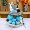 Winlyn 7 Pcs Assorted Sizes Fall Artificial Peach Pink Pumpkins Harvest Faux Foam Light Pink Pumpkins for Fall Autumn Season Halloween Thanksgiving Harvest Festive Tabletop Decoration(Teal)