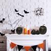 Winlyn 7 Pcs Assorted Sizes Fall Artificial Peach Pink Pumpkins Harvest Faux Foam Light Pink Pumpkins for Fall Autumn Season Halloween Thanksgiving Harvest Festive Tabletop Decoration(Gold Brush Black)