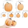 Winlyn 7 Pcs Assorted Sizes Fall Artificial Peach Pink Pumpkins Harvest Faux Foam Light Pink Pumpkins for Fall Autumn Season Halloween Thanksgiving Harvest Festive Tabletop Decoration(Light Orange)