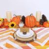 Winlyn 7 Pcs Assorted Sizes Fall Artificial Peach Pink Pumpkins Harvest Faux Foam Light Pink Pumpkins for Fall Autumn Season Halloween Thanksgiving Harvest Festive Tabletop Decoration(Orange)