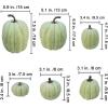 Winlyn 7 Pcs Assorted Sizes Fall Artificial Peach Pink Pumpkins Harvest Faux Foam Light Pink Pumpkins for Fall Autumn Season Halloween Thanksgiving Harvest Festive Tabletop Decoration(Mixed Green)