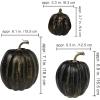 Winlyn 7 Pcs Assorted Sizes Fall Artificial Peach Pink Pumpkins Harvest Faux Foam Light Pink Pumpkins for Fall Autumn Season Halloween Thanksgiving Harvest Festive Tabletop Decoration(Gold Brush Black)