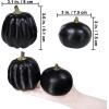 Winlyn 7 Pcs Assorted Sizes Fall Artificial Peach Pink Pumpkins Harvest Faux Foam Light Pink Pumpkins for Fall Autumn Season Halloween Thanksgiving Harvest Festive Tabletop Decoration(Black)