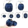 Winlyn 7 Pcs Assorted Sizes Fall Artificial Peach Pink Pumpkins Harvest Faux Foam Light Pink Pumpkins for Fall Autumn Season Halloween Thanksgiving Harvest Festive Tabletop Decoration(Dark Blue)