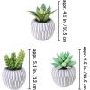 Winlyn Set of 3 Artificial Plants Decor Greenery Fake Succulents Indoor Potted Fake Plant with Black Planter for Farmhouse Room Bathroom Bedroom Kitchen Office Table Desk Decor(Gray Pots)