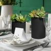 Winlyn Set of 3 Artificial Plants Decor Greenery Fake Succulents Indoor Potted Fake Plant with Black Planter for Farmhouse Room Bathroom Bedroom Kitchen Office Table Desk Decor(Assorted Sizes Black Pots)