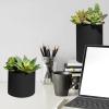 Winlyn Set of 3 Artificial Plants Decor Greenery Fake Succulents Indoor Potted Fake Plant with Black Planter for Farmhouse Room Bathroom Bedroom Kitchen Office Table Desk Decor(Assorted Sizes Black Pots)