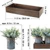 Winlyn Set of 3 Small Artificial Eucalyptus Plants Arrangement Centerpiece Faux Eucalyptus Greenery in Rustic Galvanized Metal Pots with Rectangle Wood Box for Farmhouse Home Table Shelf Décor