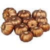 BESTTOYHOME 12 Pcs Assorted Small Light Pink Pumpkins – Elegant Pastel Pink Faux Decorative Pumpkins for Fall, Halloween, Thanksgiving, Wedding, Baby Shower(Bronze)