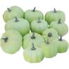 BESTTOYHOME 12 Pcs Assorted Small Light Pink Pumpkins – Elegant Pastel Pink Faux Decorative Pumpkins for Fall, Halloween, Thanksgiving, Wedding, Baby Shower(Light Green)