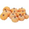 BESTTOYHOME 12 Pcs Assorted Small Light Pink Pumpkins – Elegant Pastel Pink Faux Decorative Pumpkins for Fall, Halloween, Thanksgiving, Wedding, Baby Shower(Light Orange)