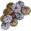 BESTTOYHOME 12 Pcs Assorted Small Light Pink Pumpkins – Elegant Pastel Pink Faux Decorative Pumpkins for Fall, Halloween, Thanksgiving, Wedding, Baby Shower(Leopard)