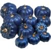 Winlyn 12 Pcs Assorted Orange Harvest Artificial Pumpkins Small Decorative Fall Pumpkins Dark Orange Faux Foam Pumpkins for Halloween Thanksgiving Autumn Wedding Decor Bowl Display Wreath Centerpiece(Dark Blue)