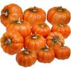 Winlyn 12 Pcs Assorted Orange Harvest Artificial Pumpkins Small Decorative Fall Pumpkins Dark Orange Faux Foam Pumpkins for Halloween Thanksgiving Autumn Wedding Decor Bowl Display Wreath Centerpiece(Orange)