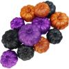 Winlyn 12 Pcs Champagne Glitter Artificial Pumpkins Small Decorative Pumpkins Harvest Pumpkins Foam Pumpkins for Fall Autumn Wedding Baby Shower Thanksgiving Halloween Holiday Party Mantel Table Décor(Halloween)