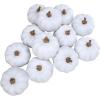 Winlyn 12 Pcs Small Artificial Pink Faux Pumpkins Decorative Foam Pumpkins for Fall Wedding Halloween Thanksgiving Baby Shower Table Centerpiece Farmhouse Mantel Decor(White)