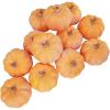 Winlyn 12 Pcs Small Artificial Pink Faux Pumpkins Decorative Foam Pumpkins for Fall Wedding Halloween Thanksgiving Baby Shower Table Centerpiece Farmhouse Mantel Decor(Light Orange)
