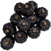 Winlyn 12 Pcs Small Artificial Pink Faux Pumpkins Decorative Foam Pumpkins for Fall Wedding Halloween Thanksgiving Baby Shower Table Centerpiece Farmhouse Mantel Decor(Solid Black)