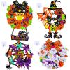Winlyn 12 Sets Halloween Wreath Signs Decorations DIY Halloween Craft Kits Fall Kids Crafts Art Sets Ghost Spider Web Witch Hat Pumpkin Foam Stickers Arts and Crafts for Kids Home Classroom Activities