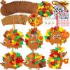 Winlyn 24 Sets Fall Craft Kits Fall Kids Crafts DIY Fall Leafy Hedgehog Ornaments Decorations Art Sets Autumn Leaf Foam Stickers Arts and Crafts Googly Eyes for Kids Thanksgiving Classroom Activities