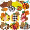 Winlyn 24 Sets Fall Pumpkin Crafts DIY Ornaments Decorations Kit – Maple Leaf Foam Stickers Arts and Crafts for Kids Thanksgiving Halloween Party Classroom Activities