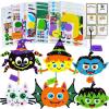 Winlyn 24 Sets Halloween Craft Kits – Fall Autumn Kids DIY Spider Bat Witch Pumpkin Foam Stickers – Arts and Crafts for Kids Classroom Activities Art Project Party Favors