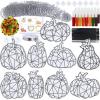 Winlyn 27 Sets Pumpkin Suncatchers DIY Window Paint Art Suncatchers Fall Pumpkin Craft Kits Autumn Pumpkin Sun Catchers for Kids Classroom Halloween Thanksgiving Art Activities