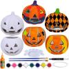 Winlyn 6 Sets DIY Ceramic Pumpkins Jack-o’-Lanterns Figurines Paint Craft Kit Unpainted Bisque Ceramics Pumpkins Ready to Paint for Kids Classroom Art Project Fall Gift Favors Halloween Party Decor