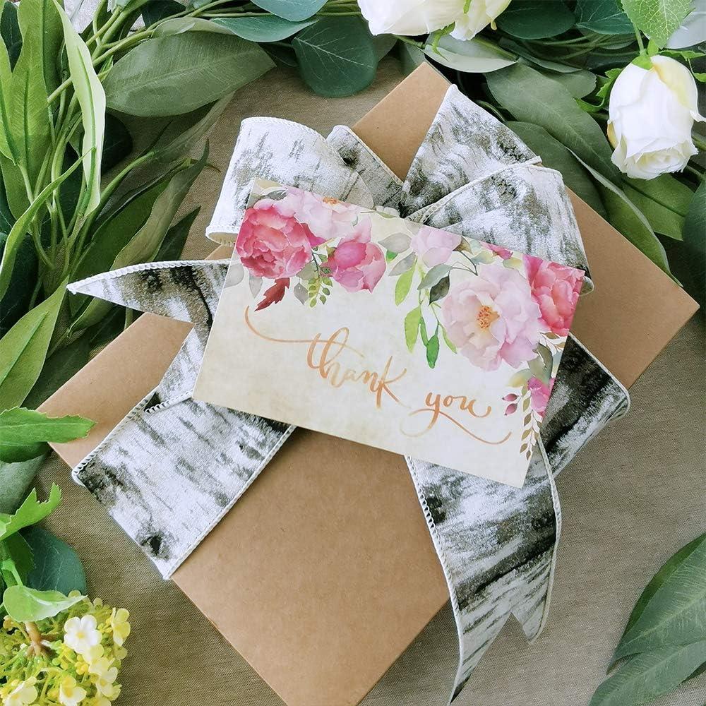 image120 Sets Bulk Thank You Cards with Envelopes Stickers Assortment Blank Thank You Note Cards 8 Designs Watercolor Floral Calligraphy Thank You for Wedding Baby Shower Birthday Party Greeting Stationery