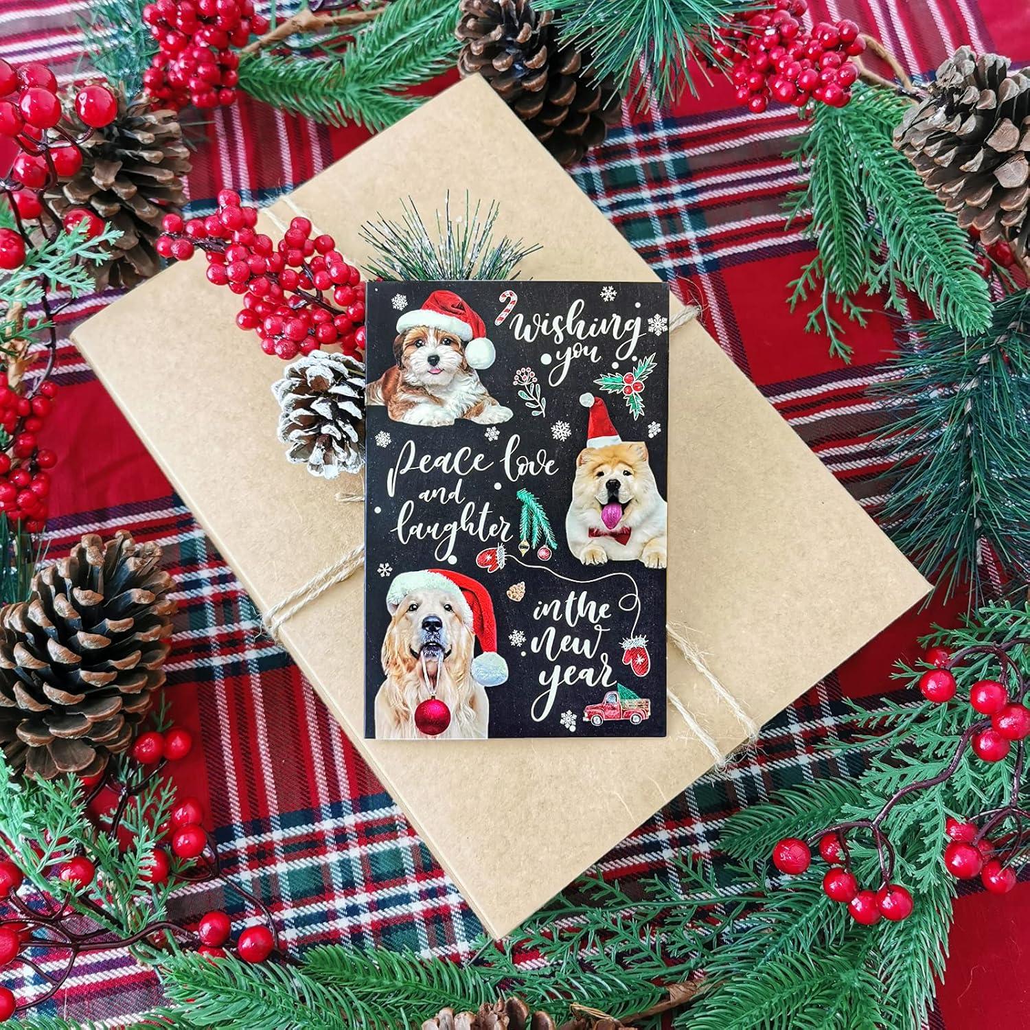 image120 Sets Christmas Cards Holiday Cards with Envelopes Stickers Assortment Bulk 6 Designs Chalkboard Vintage Merry Christmas Cards Holiday Greeting Cards for Xmas Season Winter Festival Happy New Year