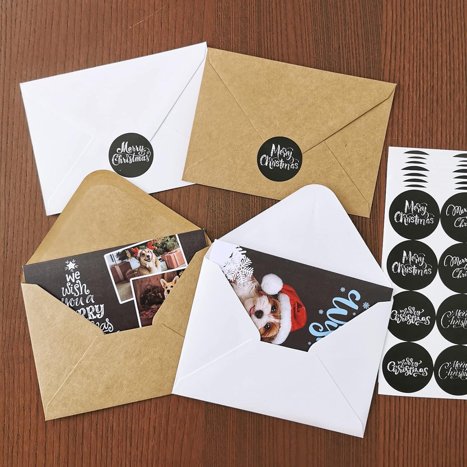 image120 Sets Christmas Cards Holiday Cards with Envelopes Stickers Assortment Bulk 6 Designs Chalkboard Vintage Merry Christmas Cards Holiday Greeting Cards for Xmas Season Winter Festival Happy New Year