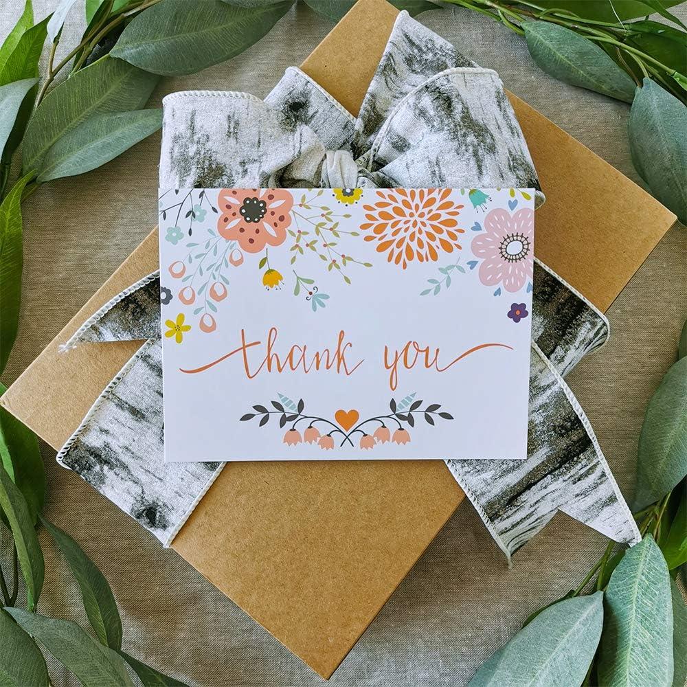 image150 Sets Bulk Blank Thank You Cards with Envelopes Stickers Assortment 6 Design of Floral Watercolor Calligraphy Thank You Greeting Cards Note Cards for Wedding Bridal Baby Shower Thanksgiving Party