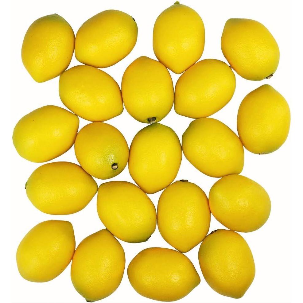 image20 pcs Fake Lemons Decorations Faux Fruits Artificial Yellow Lemons for Lemon Wreath Garland Lemonade Party Kitchen Table Summer Spring Dcor Fruit Bowl Vase Fillers Photography Props