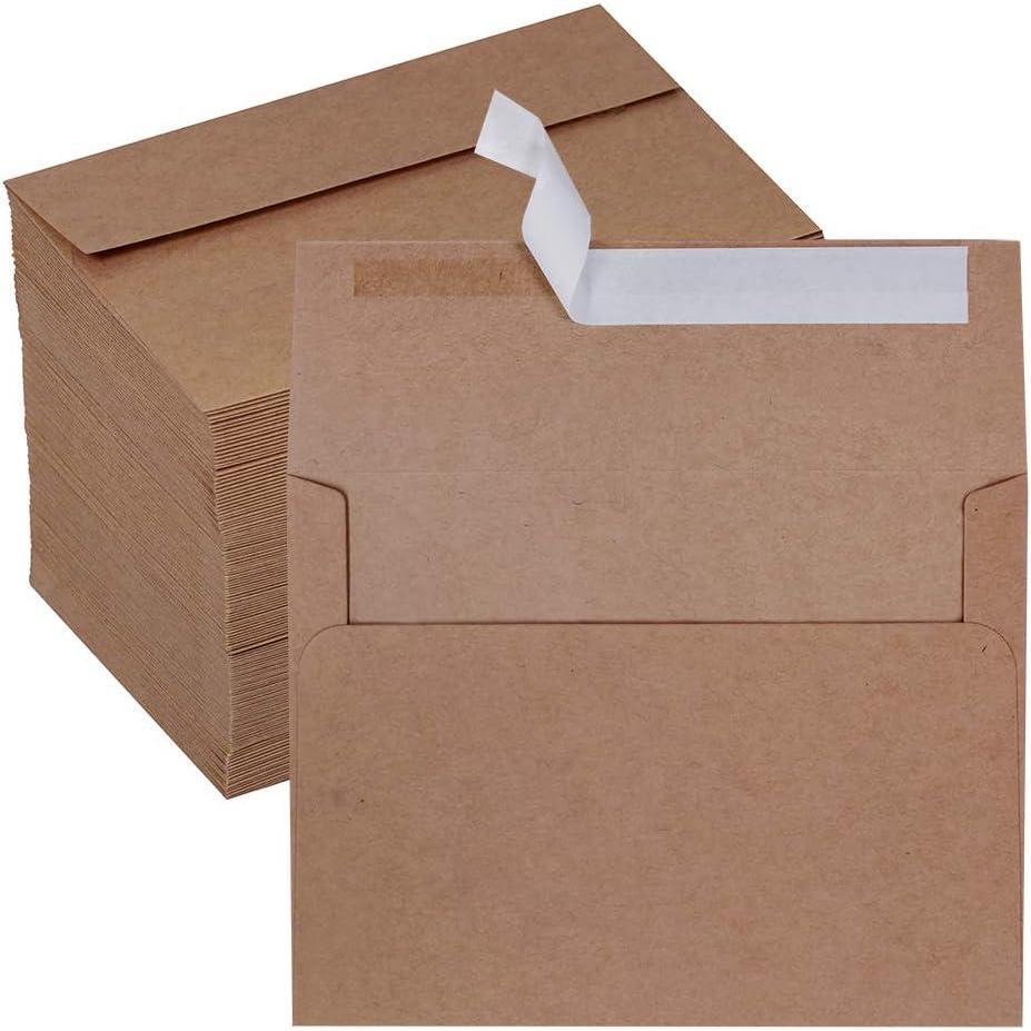 imageWinlyn 150 Pcs Bulk A6 Invitation Envelopes in Brown Kraft Peel ampamp Seal SelfSeal 4 34 x 6 12 Envelopes 100lbs Paper Stock for Wedding Holiday Invitation Mailing 4 x 6 Photo Greeting cards