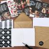 120 Sets Christmas Cards Holiday Cards with Envelopes Stickers Assortment Bulk 6 Designs Chalkboard Vintage Merry Christmas Cards Holiday Greeting Cards for Xmas Season Winter Festival Happy New Year