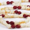 18 feet Artificial Popcorn and Cranberry Garland Strand Old Fashion Christmas Tree Garland String for Christmas Holiday Season Vintage Decoration