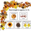2 Pack Fall Maple Leaf Garland – 6ft/Piece Artificial Berries Sunflower Pumpkin Autumn Garland Decoration for Wedding Party Thanksgiving Dinner Fireplace Door Frame Doorway Backdrop Decor