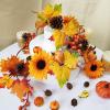 2 Pack Fall Maple Leaf Garland – 6ft/Piece Artificial Berries Sunflower Pumpkin Autumn Garland Decoration for Wedding Party Thanksgiving Dinner Fireplace Door Frame Doorway Backdrop Decor